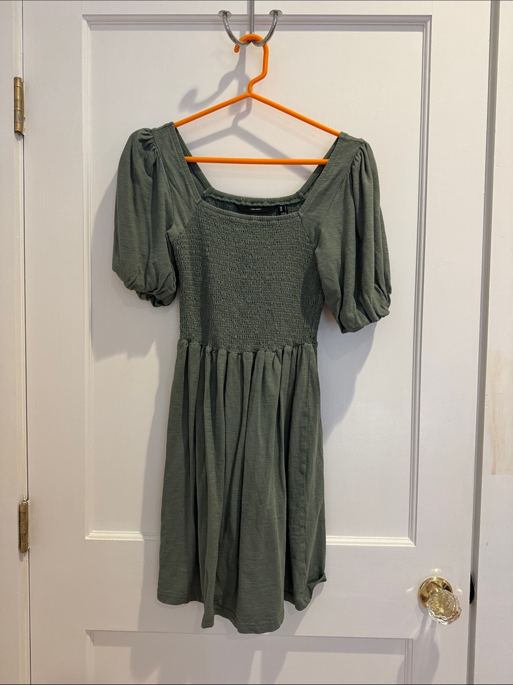 Vero Moda Smocked Puff Sleeve Dress, S